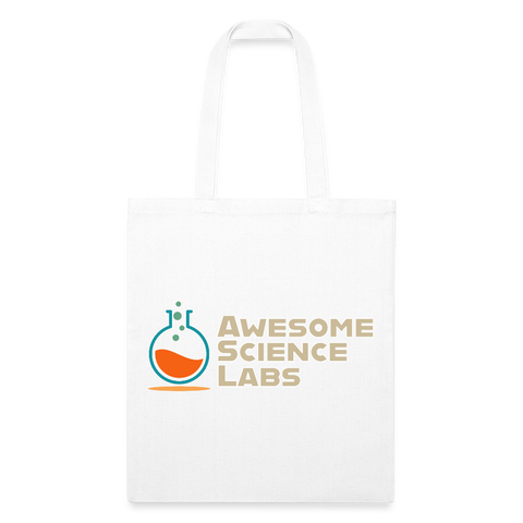 Awesome Science Labs Recycled Tote Bag - white