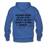 Awesome Science Media Hoodie - Star burst Psalm 19:1 - royalblue
