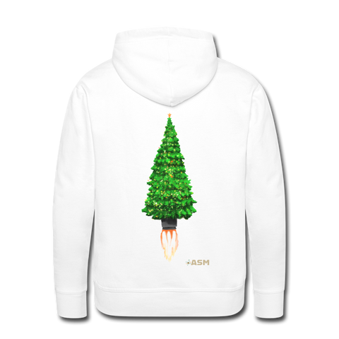 Merry and Bright Rocket Tree Hoodie - white