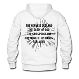 Awesome Science Media Hoodie - Star burst Psalm 19:1 - white